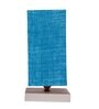 Square Turquoise Jute table lamp with White wood base -53