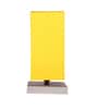 Square Yellow Cotton table lamp with White wood base -46