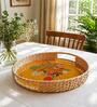 Squeeze the Day Rattan Carry Tray ( Round)