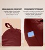 Squivo 3XL Leatherette Bean Bag Filled with Beans With Footrest, Cushion & Pocket In Tan Colour