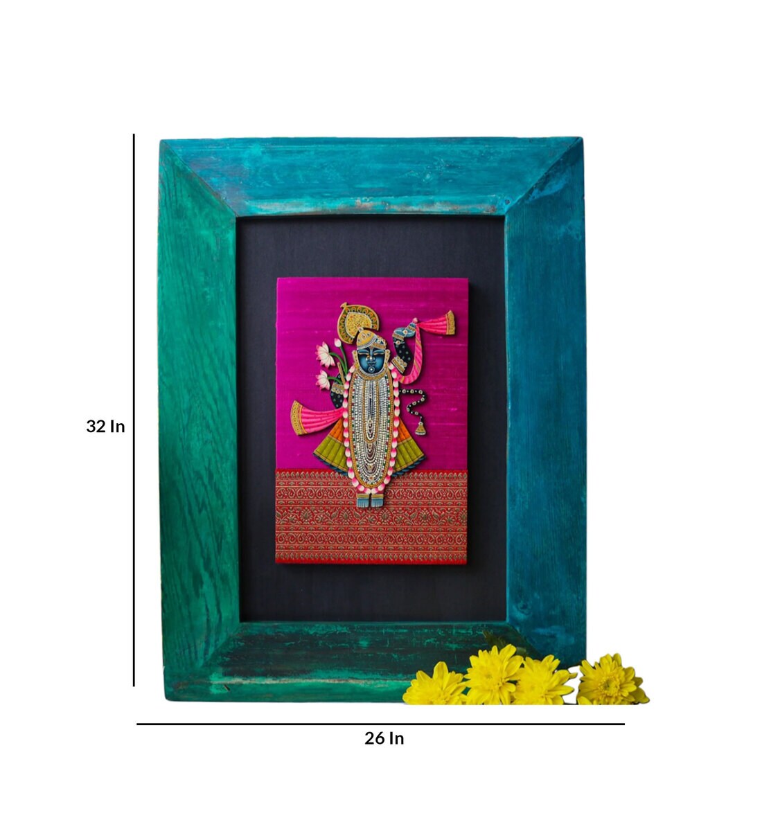 Buy Srinath Ji Wall Frame Dwarkadhish By Yellow Verandah Online