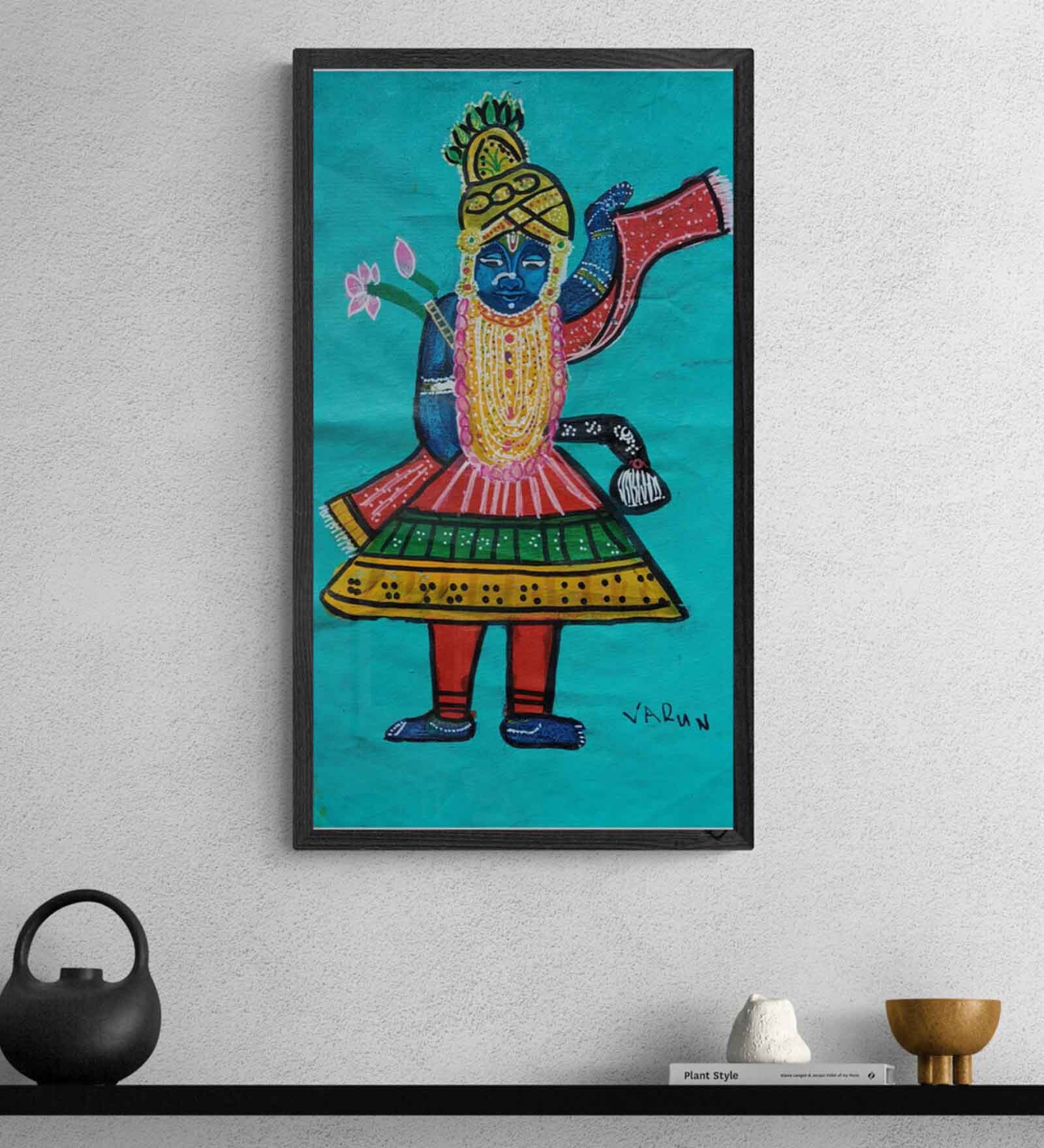 Srinathji Handmade Acrylic Paint On Canvas Unframed