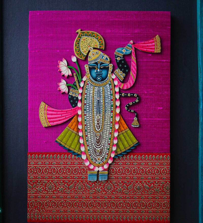 Buy Srinath Ji Wall Frame Dwarkadhish By Yellow Verandah Online