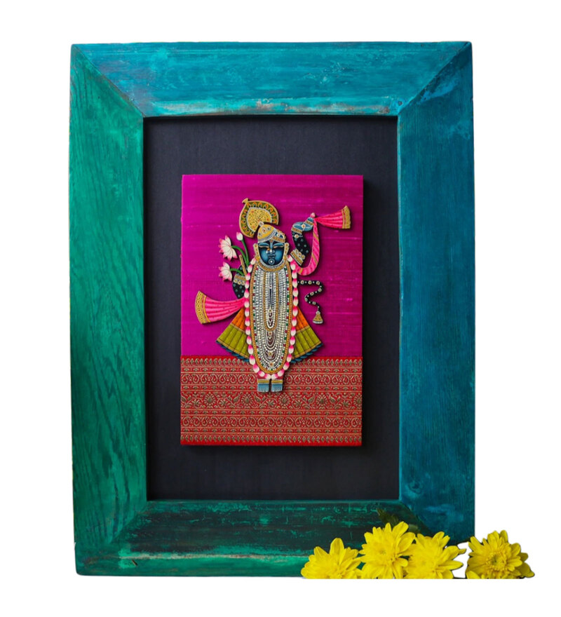 Buy Srinath Ji Wall Frame Dwarkadhish By Yellow Verandah Online