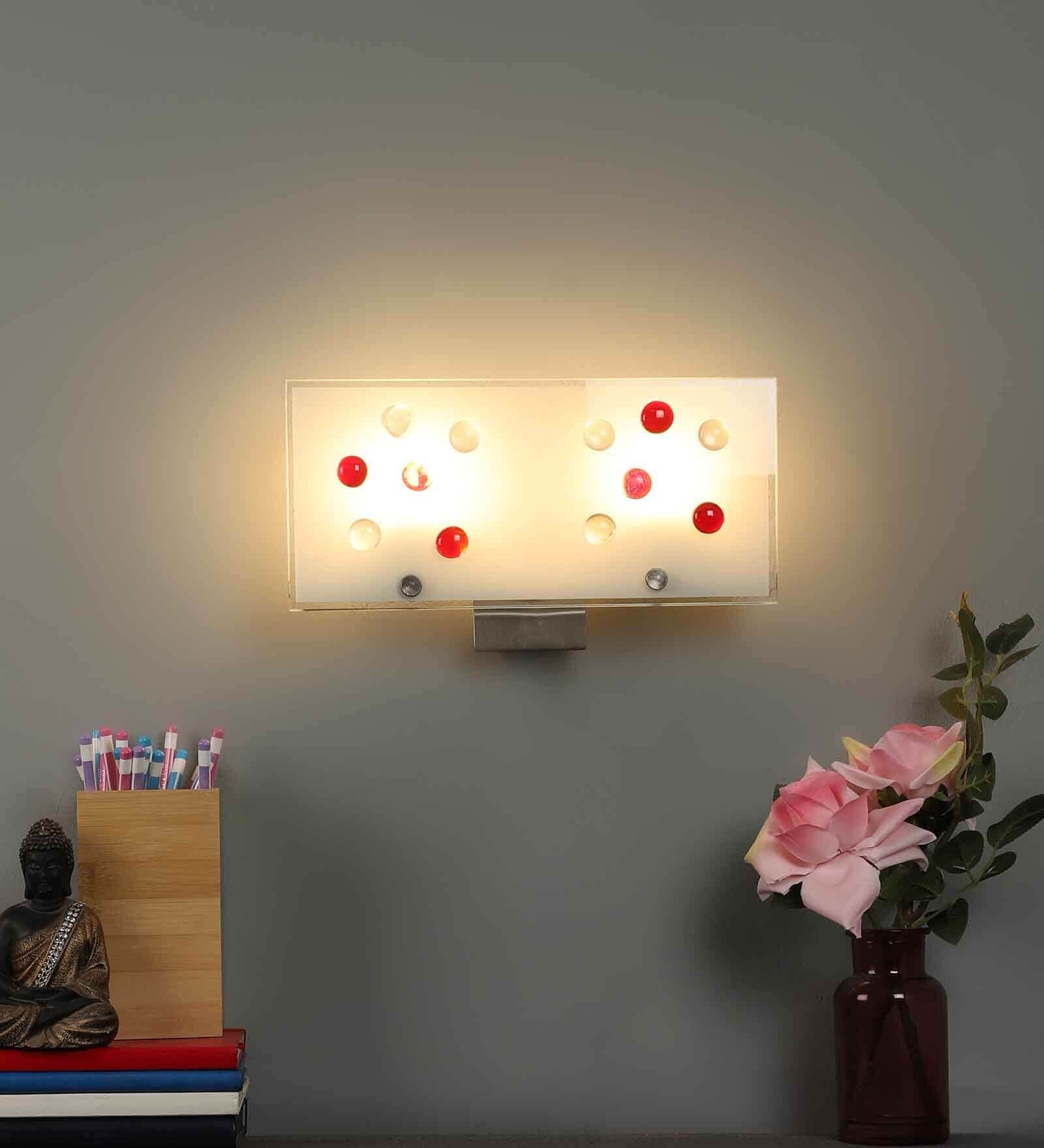 Charlotte White Metal Flush Mount Wall Light