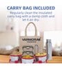 Varmora SS Cromo | Stainless Steel Lunch Box Set With bag | 3 Round Containers (520 ml each) & Water Bottle (500ml) | Airtight & Leak-Proof | BPA-Free & 100% Food Grade- Respberry Pink