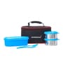 Varmora SS Duo Stainless Steel Lunch Box with 3 Airtight & Leak Proof Containers (240 ml-2 pc and Oval container-550 ml-1 pc)