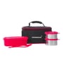 Varmora SS Duo Stainless Steel Lunch Box with 3 Airtight & Leak Proof Containers (240 ml-2 pc and Oval container-550 ml-1 pc)