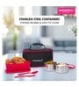 Varmora SS Duo Stainless Steel Lunch Box with 3 Airtight & Leak Proof Containers (240 ml-2 pc and Oval container-550 ml-1 pc)