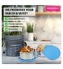 Varmora SS Executive Printed Assorted Stainless Steel Tiffin Lunch Box Set of 2 Containers (390 ml and 520 ml)- Blue