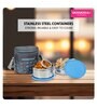 Varmora SS Executive Printed Assorted Stainless Steel Tiffin Lunch Box Set of 2 Containers (390 ml and 520 ml)- Blue