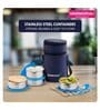 Varmora SS QuattroStainless Steel Lunch Box for Office, 390 ML- 4 Containers