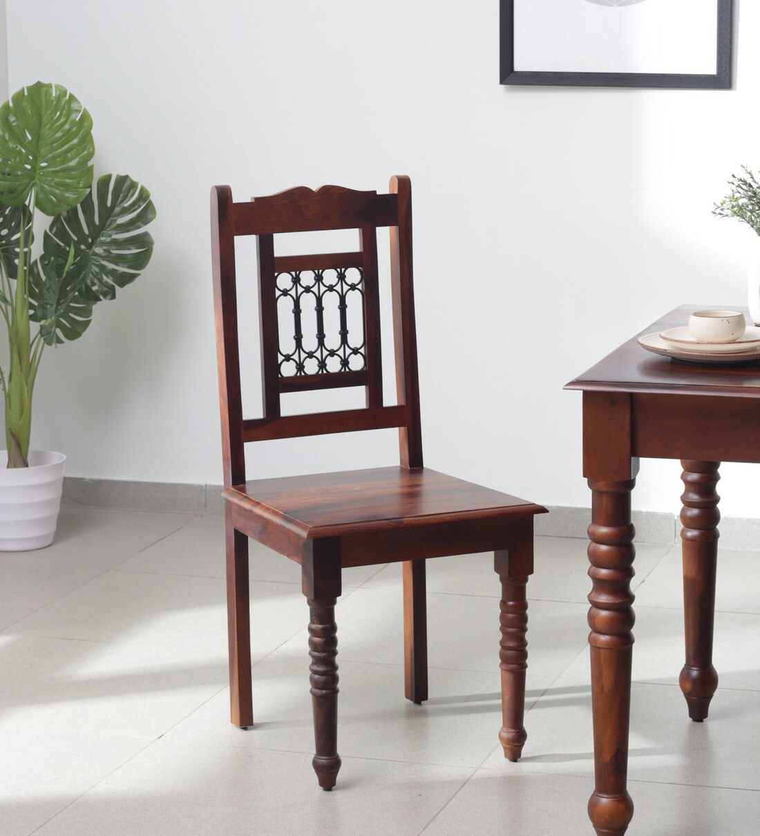 Buy Stafford Sheesham Wood Dining Chair In Honey Oak Finish at 37 OFF
