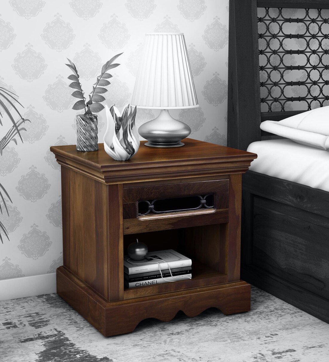 Buy Stafford Solid Wood Night Stand in Provincial Teak Finish ...