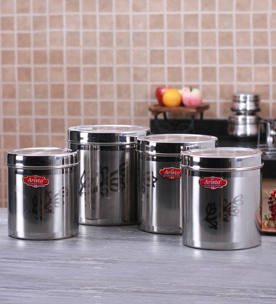 Buy Stainless Steel Round Containers - Set of 4 by Aristo at 5% OFF by ...