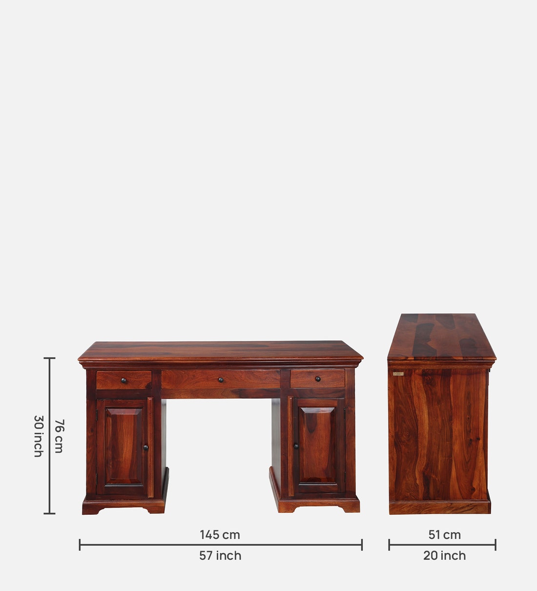 Buy Stanfield Sheesham Wood Writing Table in Scratch Resistant Honey Oak  Finish at 8% OFF by Amberville from Pepperfry