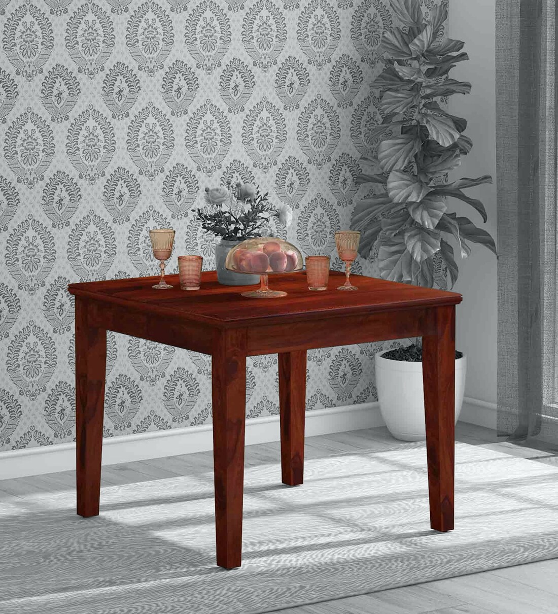 Buy Stanfield Solid Wood 4 Seater Dining Table In Honey Oak Finish By