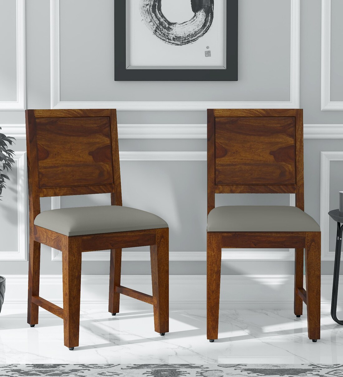 Buy Stanfield Sheesham Wood Dining Chair In Provincial Teak Finish (Set