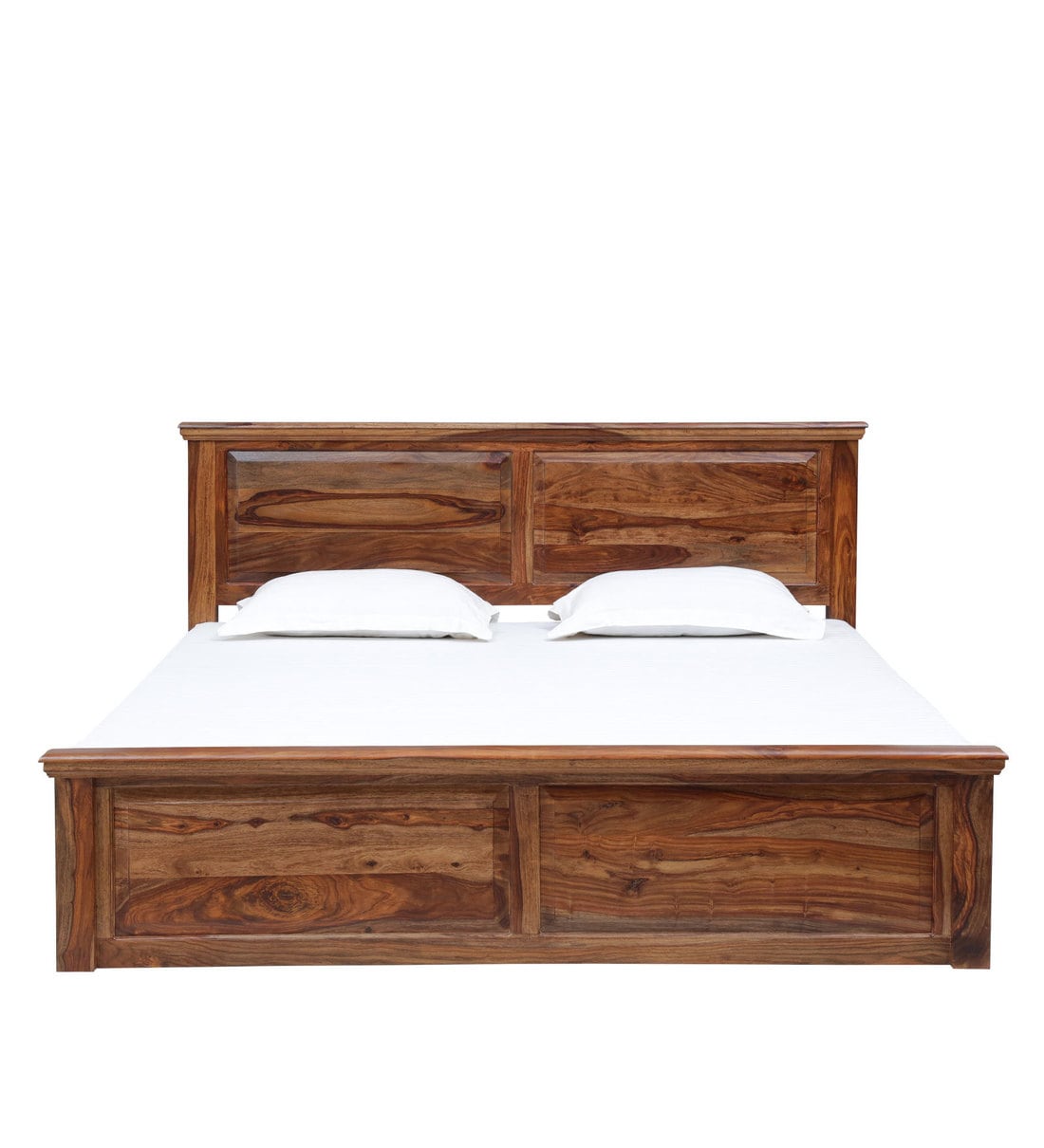 Buy Stanfield Solid Wood King Size Bed with Storage in Rustic Teak