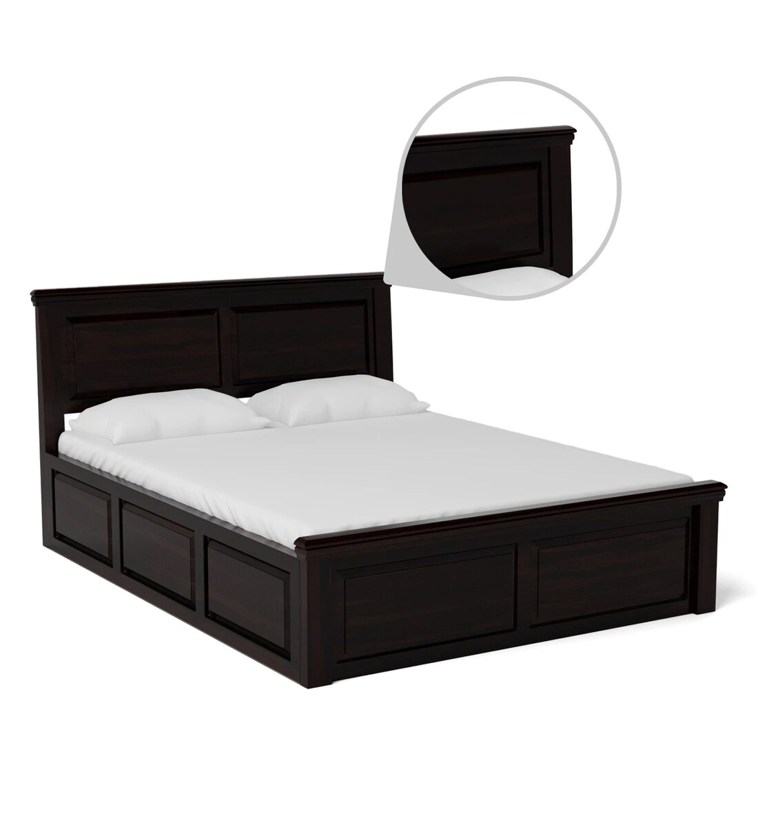 Buy Stanfield Solid Wood King Size Bed With Box Storage In Warm