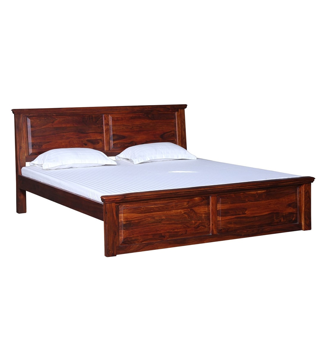 Buy Stanfield Solid Wood Queen Size Bed in Honey oak Finish Amberville By Pepperfry Online
