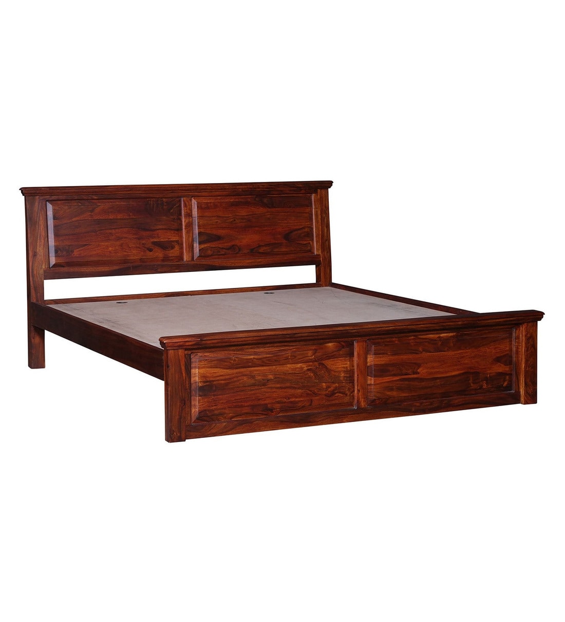 Buy Stanfield Solid Wood Queen Size Bed in Honey oak Finish Amberville By Pepperfry Online