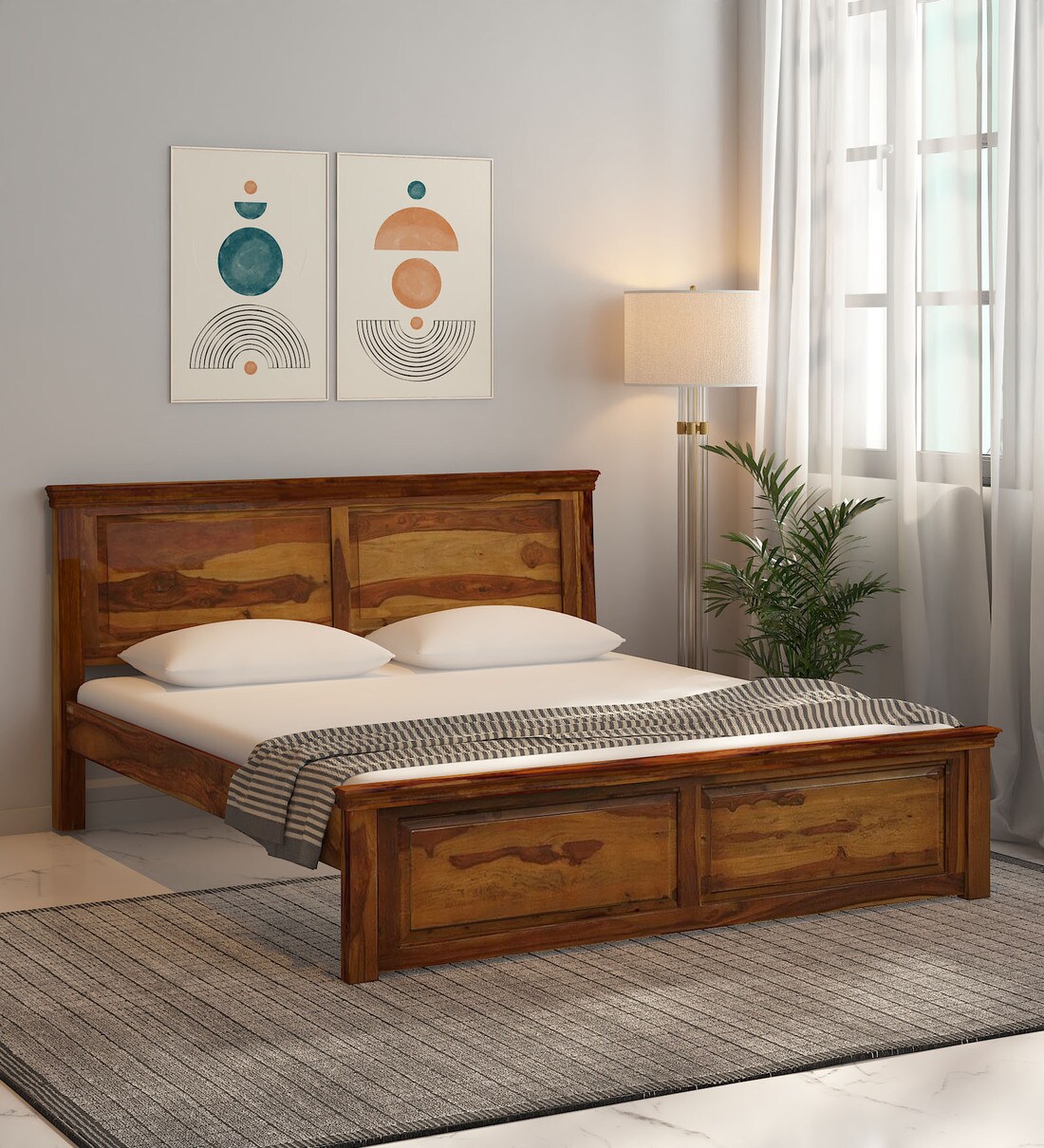 Buy Stanfield Sheesham Wood Queen Size Bed In Scratch Resistant Provincial Teak Finish At 5 Off 