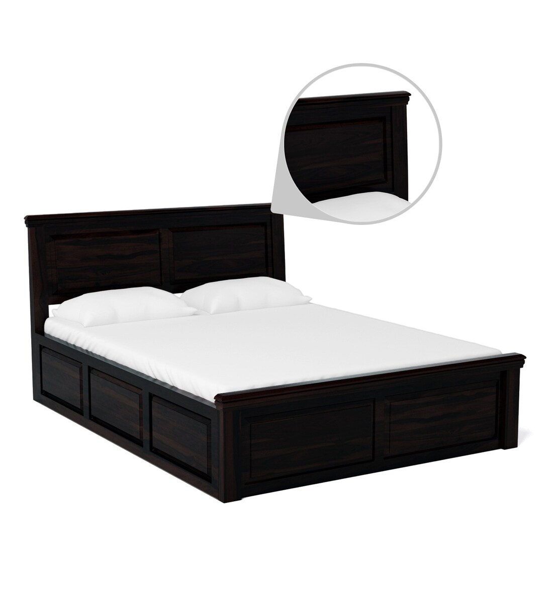 Buy Stanfield Solid Wood Queen Size Bed With Box Storage In Warm