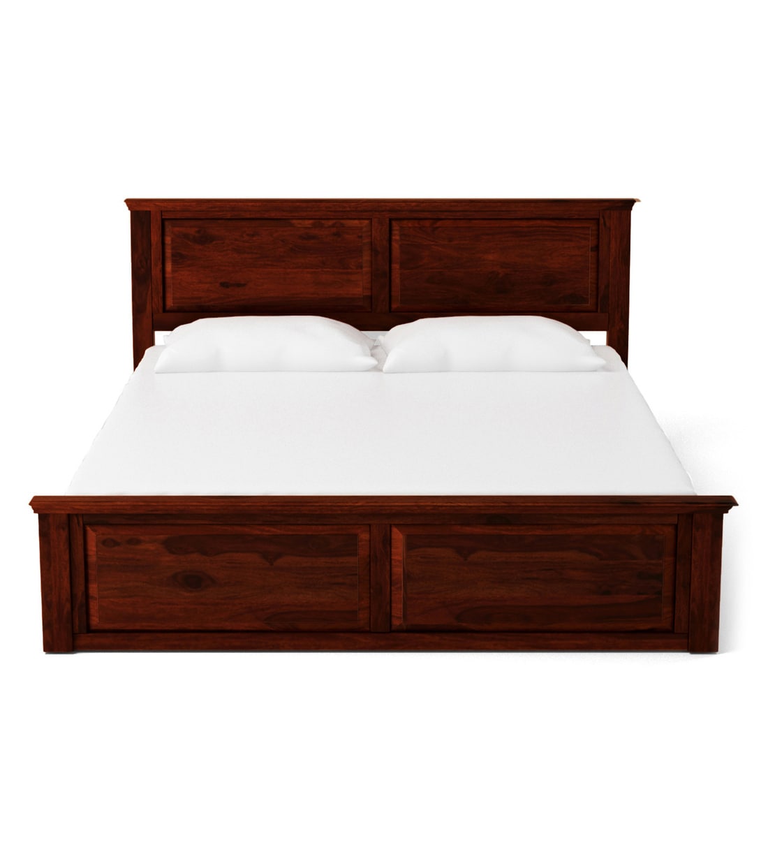 Buy Stanfield Solid Wood Queen Size Bed With Drawer Storage In Honey Oak Finish By Amberville 