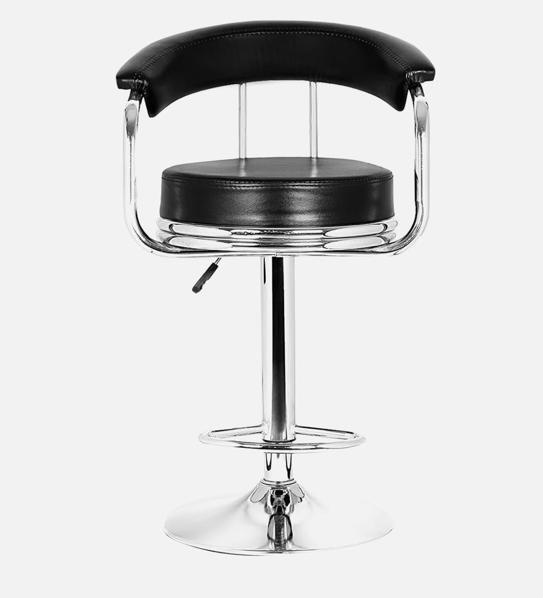 Buy Stanley Leatherette Bar Stool In Black Colour Online Contemporary