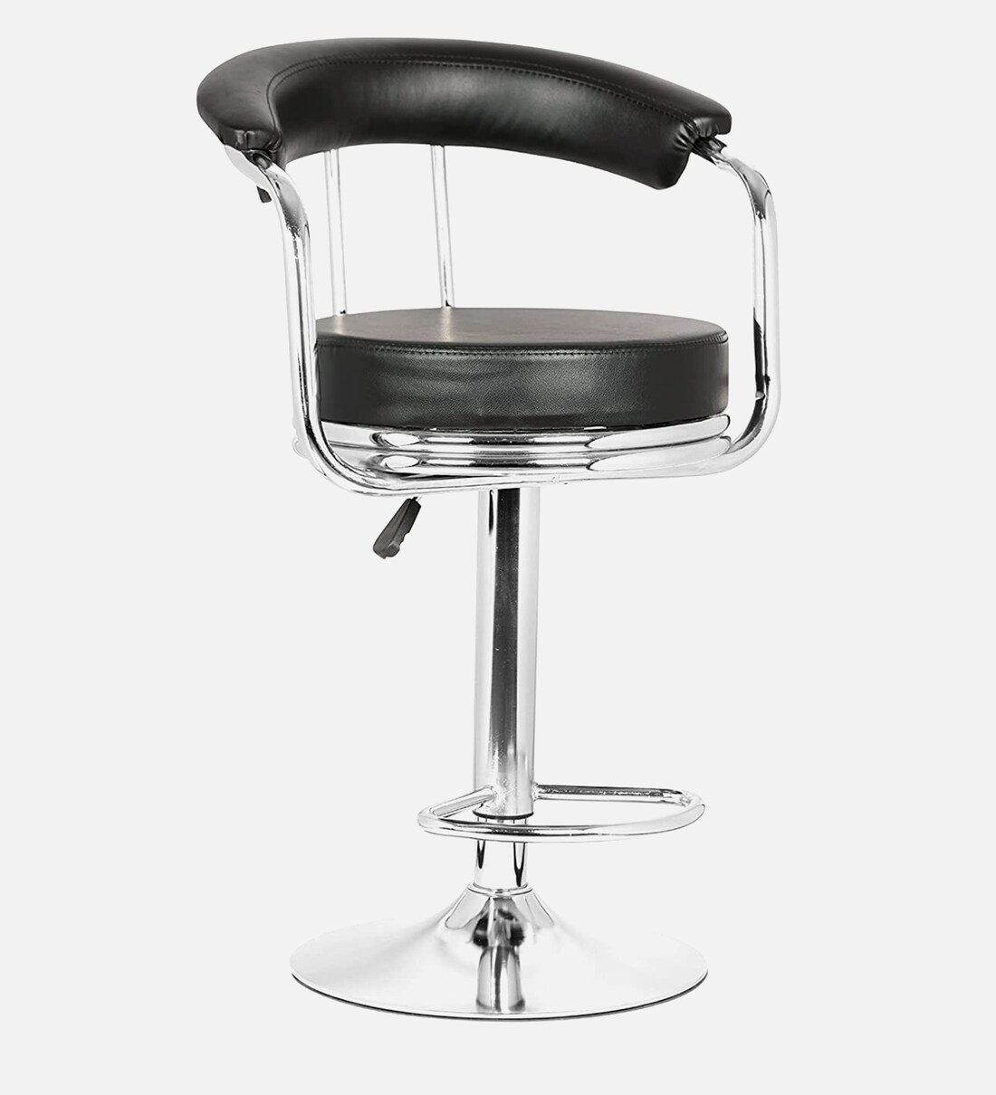 Buy Stanley Leatherette Bar Stool In Black Colour Online Contemporary Bar Stools Bar