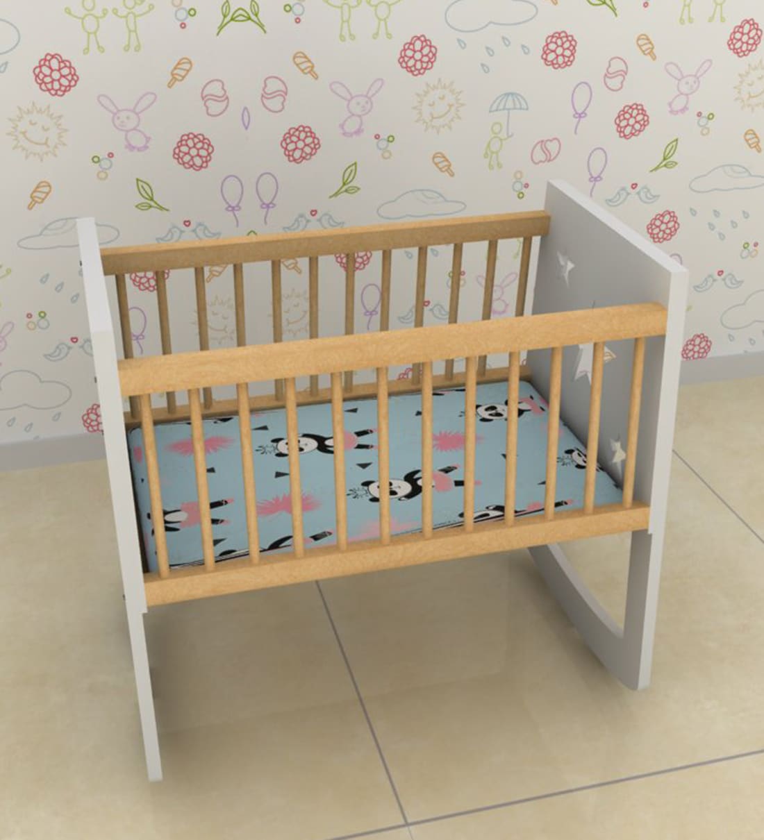 Buy Star Baby Cradle in Dual Colour by Lycka Online Cribs Cribs
