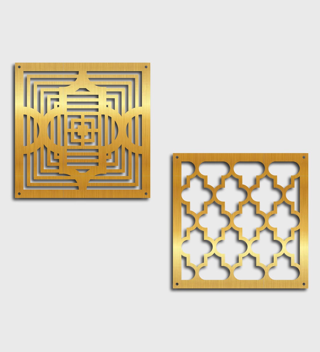 Buy Static (Set of 10) Gold Colour Acrylic Hanging Room Divider by