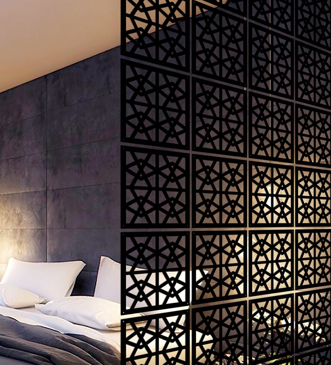 Buy Static (Set Of 12) Black Colour Acrylic Hanging Room Divider at 25 OFF by Decor