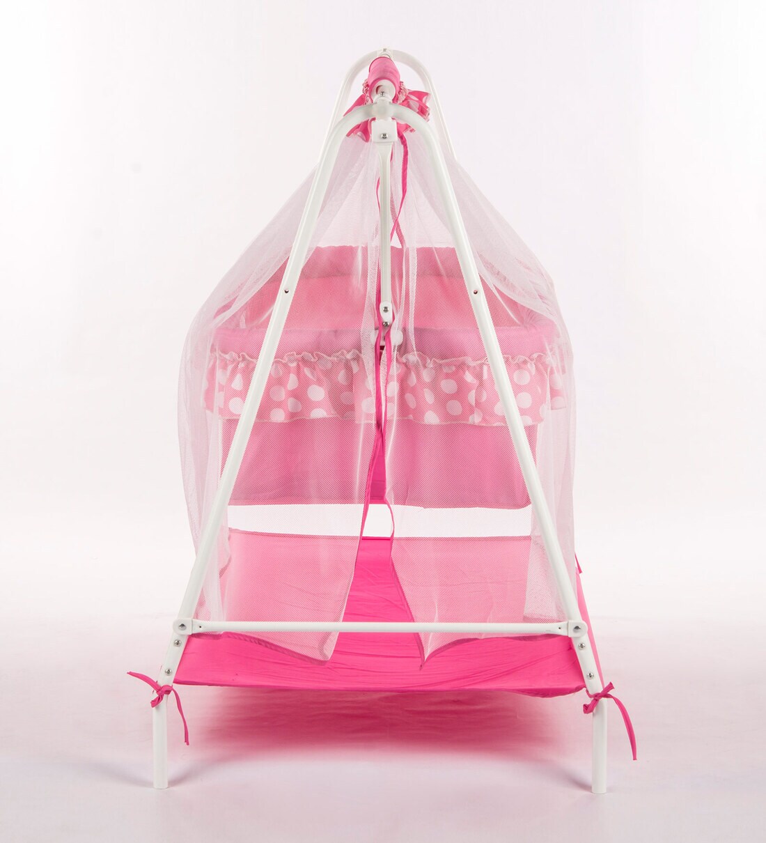 Buy Steel Cradle In Pink Colour By Kiddery Online Cribs Cribs