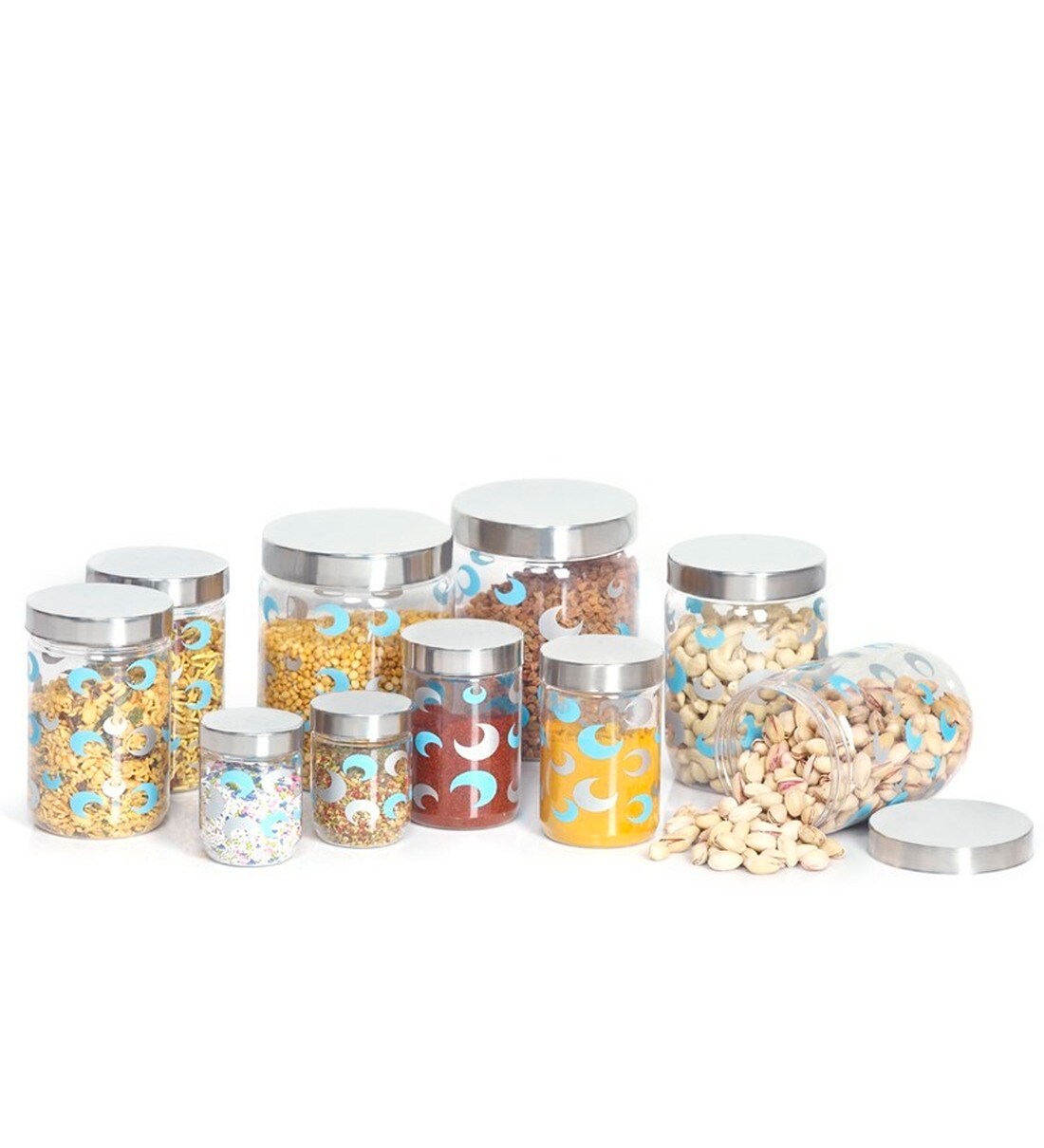 Buy Steelo Transparent Storage Container Set of 10 Online Jars