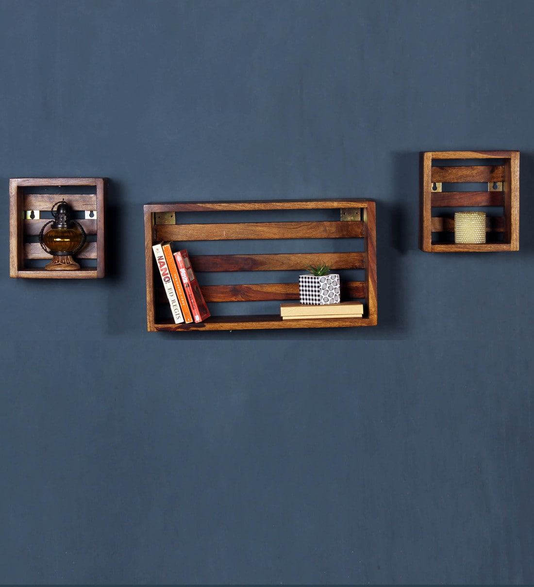 Buy Stigen Set of 3 Solid Wood Set Wall Shelf Woodsworth By Pepperfry