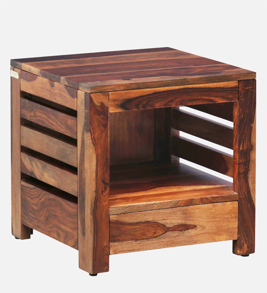 Buy Sencillo Sheesham Wood Lhs Bedside Table In Provincial Teak