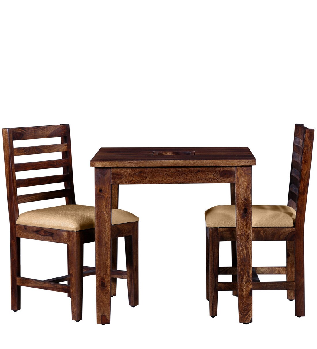 Buy Stigen Solid Wood Two Seater Dining Set in Provincial Teak Finish