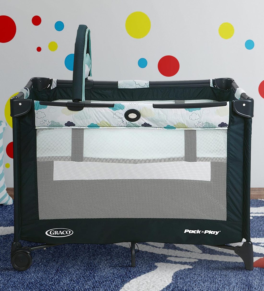 Buy Angel Foldable Crib in Dark Blue Colour by Graco Online Cribs