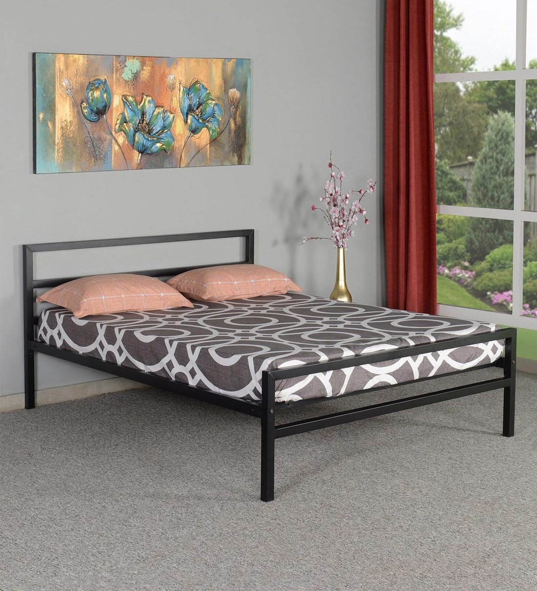 Buy Striker King Size Bed in Black Colour by Doctor DreamsNilkamal