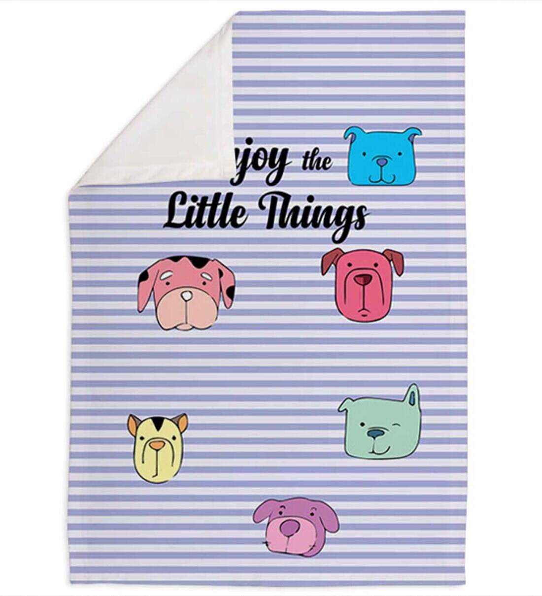 Buy Striped Small Dog Blanket in Blue Colour by Right Online Blankets