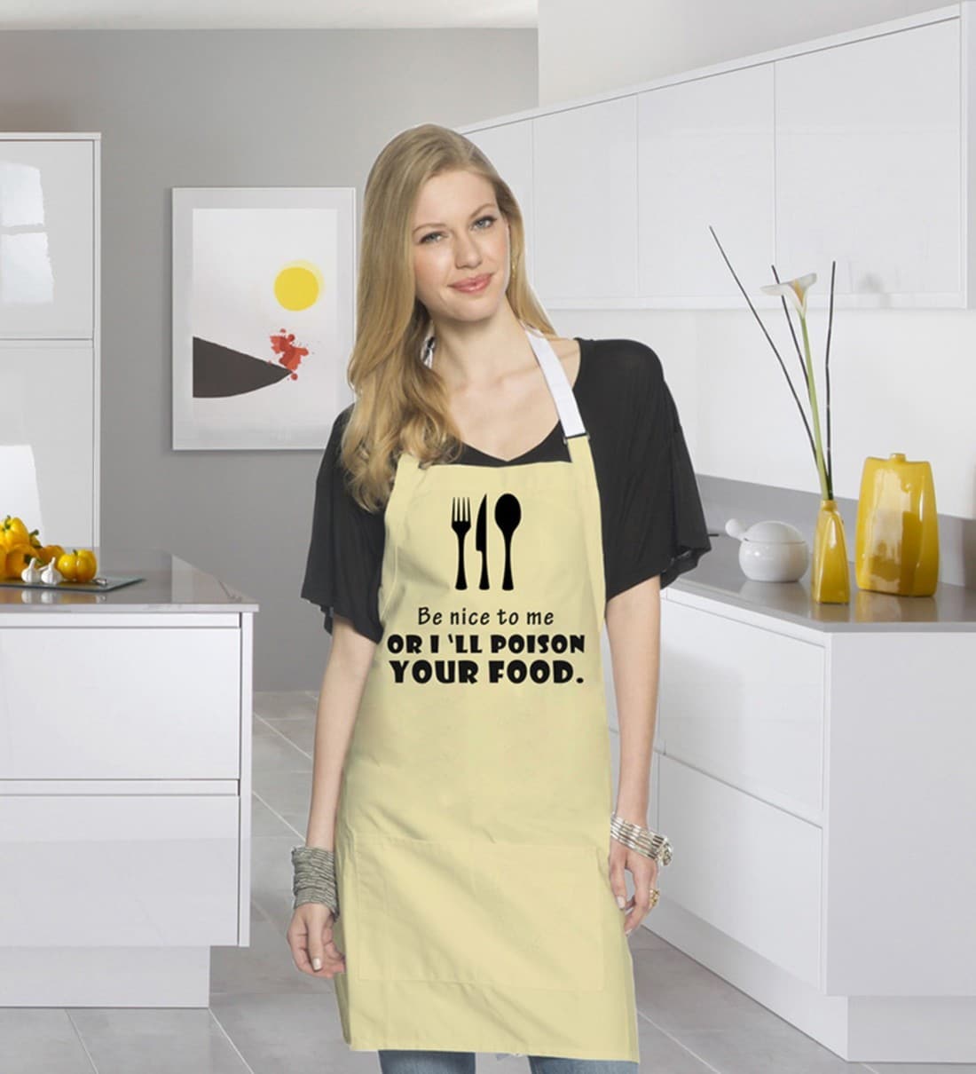 Be Nice To Me Or I'll Poison Your Food Funny Kitchen Apron