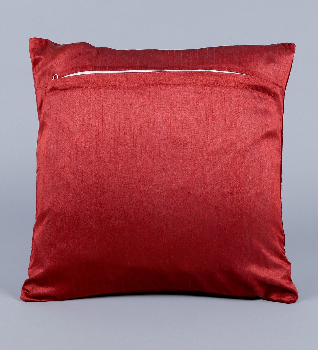 Buy Set of 5 Floral Pattern Velvet Red Cushion Covers 16 x 16 inches by