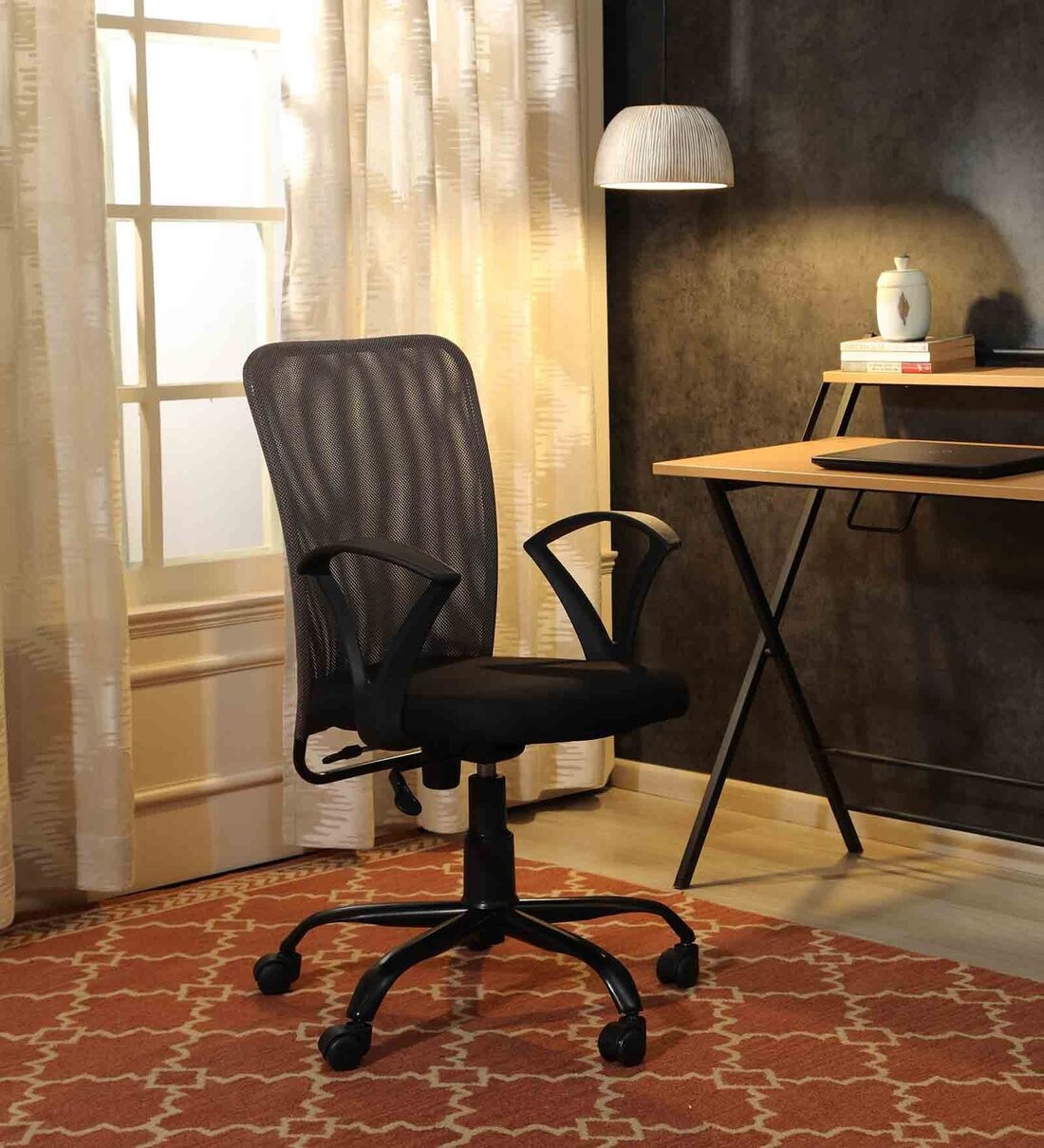 Style Breathable Mesh Ergonomic Chair in Grey & Black Colour