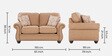 St Helens Fabric 2 Seater Sofa in Brown Colour