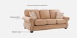 St Helens Fabric 3 Seater Sofa in Brown Colour