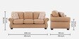 St Helens Fabric 3 Seater Sofa in Brown Colour
