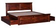 Stanfield Solid Wood King Size Bed With Drawer Storage In Honey Oak Finish