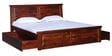 Stanfield Solid Wood King Size Bed With Drawer Storage In Honey Oak Finish